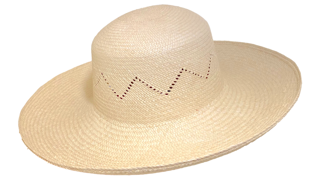 Natural straw Panama sun hat women and men side