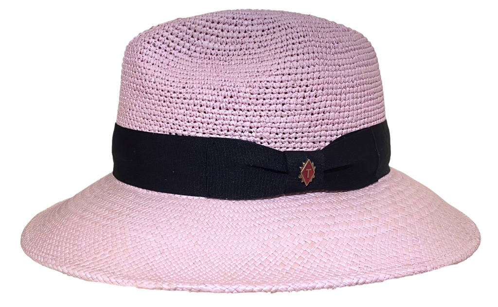 Truffaux rose Traveller Panama hat rollable packable crushable and beautiful brim down