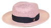 Truffaux rose Traveller Panama hat rollable packable crushable and beautiful brim up