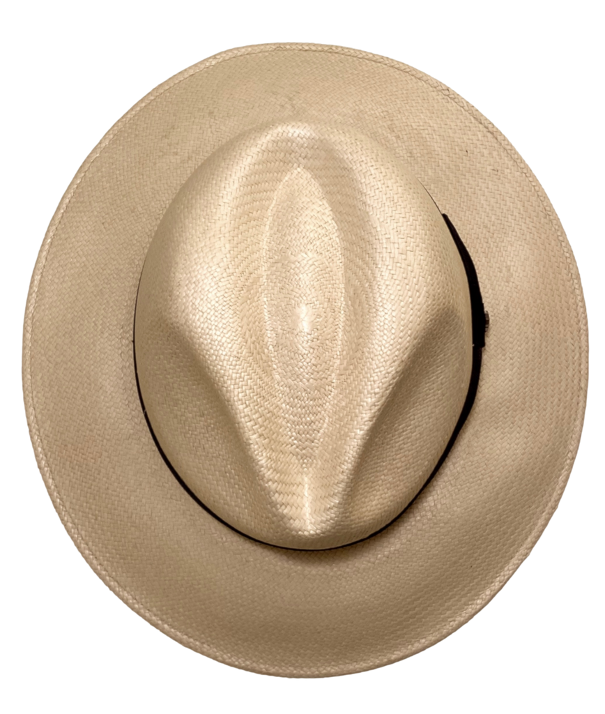 Truffaux Golden casablanca fedora Panama hat soft supple and elegant top up